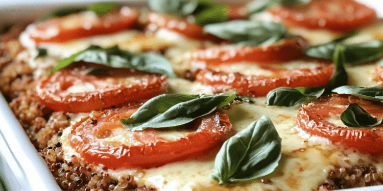 Cheesy Caprese Quinoa Bake