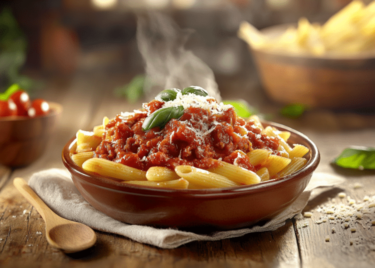 Tasty Pork Mince Ragu And Penne Pasta