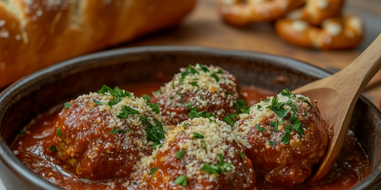 Baked Chicken Meatballs In Tomato Sauce