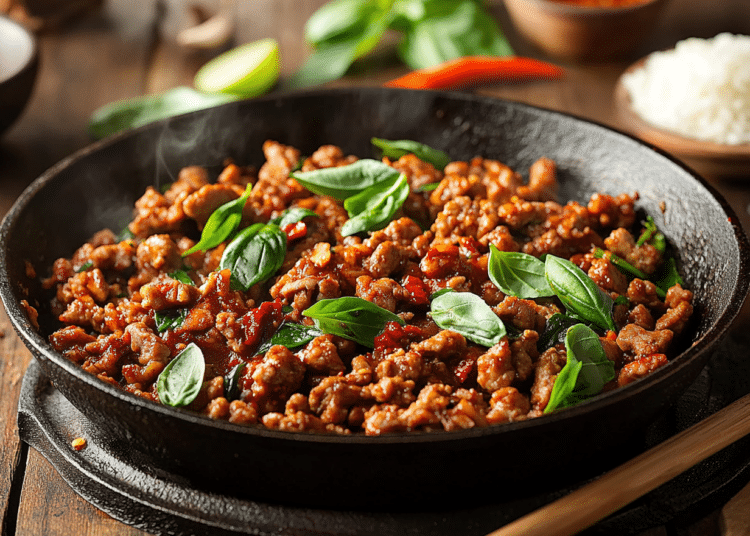 Spicy Basil Pork Stir Fry