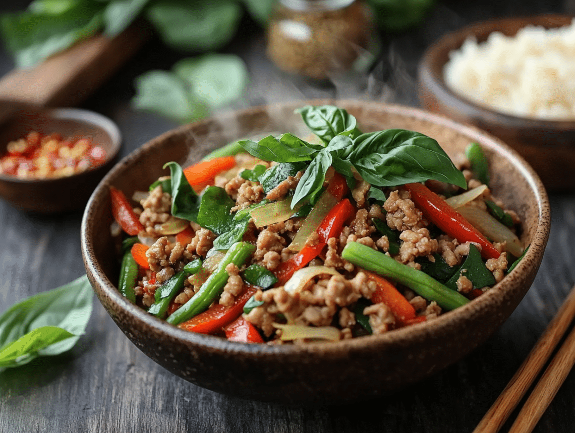 Authentic Thai-Style Ground Turkey Stir Fry