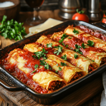 Chia And Quinoa Crepe Roll Filled With Beef Sauce
