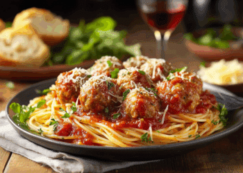Spaghetti Marinara With Pork Meatballs