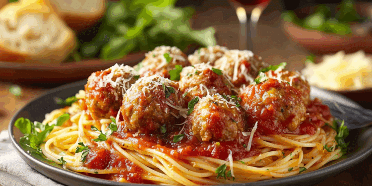 Spaghetti Marinara With Pork Meatballs