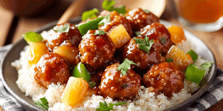 Sweet And Sour Chicken Quinoa Meatballs