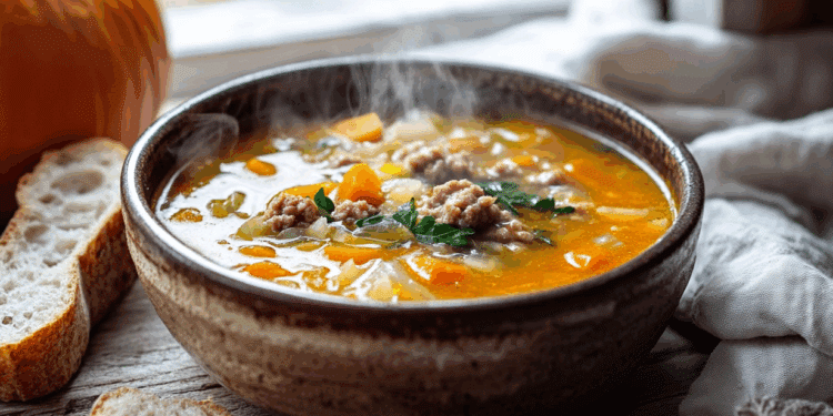 Ground Pork And Pumpkin Soup