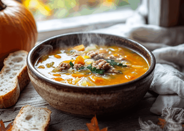 Ground Pork And Pumpkin Soup