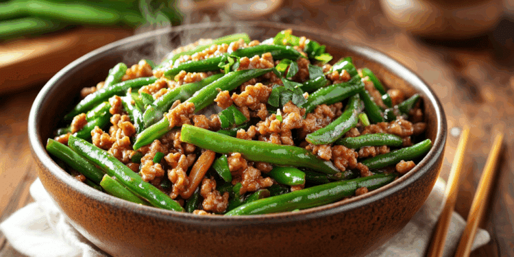 Green Bean And Ground Chicken Stir Fry