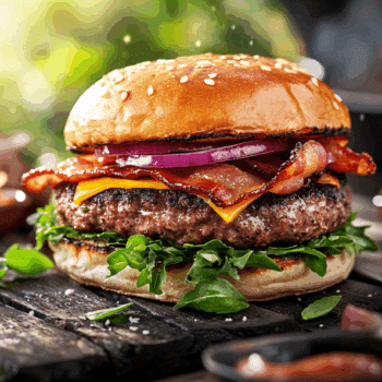 Beautiful Ground Beef Bacon And Herb Burger 2 Bacon And Herb Burger
