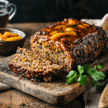 Wild Rice Curried Meatloaf With Mango Chutney