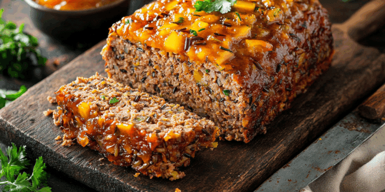 Wild Rice Curried Meatloaf With Mango Chutney