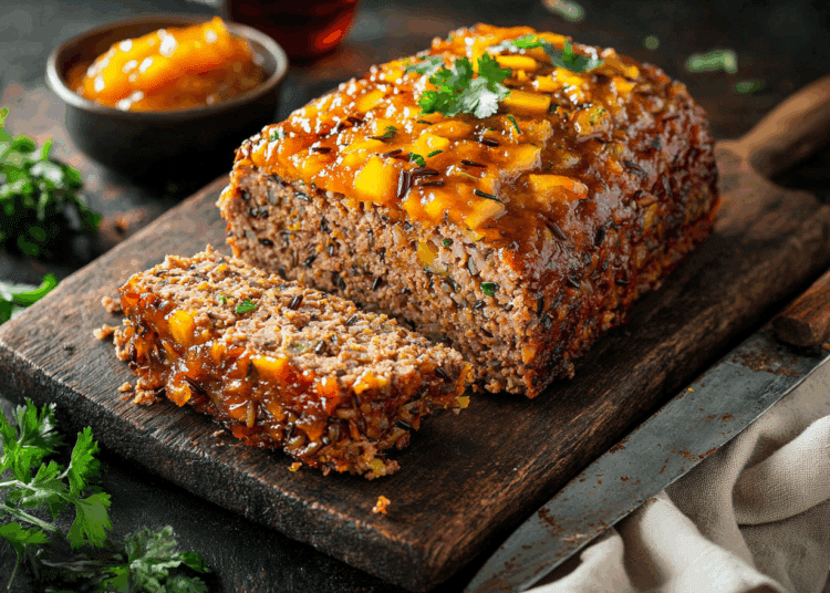 Wild Rice Curried Meatloaf With Mango Chutney