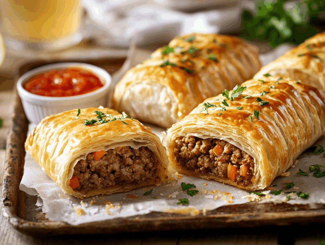 Gourmet Beef And Pork Sausage Rolls