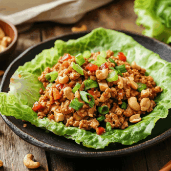 Asian Chicken And Cashew Lettuce Wraps