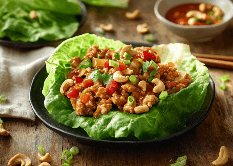 Asian Chicken And Cashew Lettuce Wraps