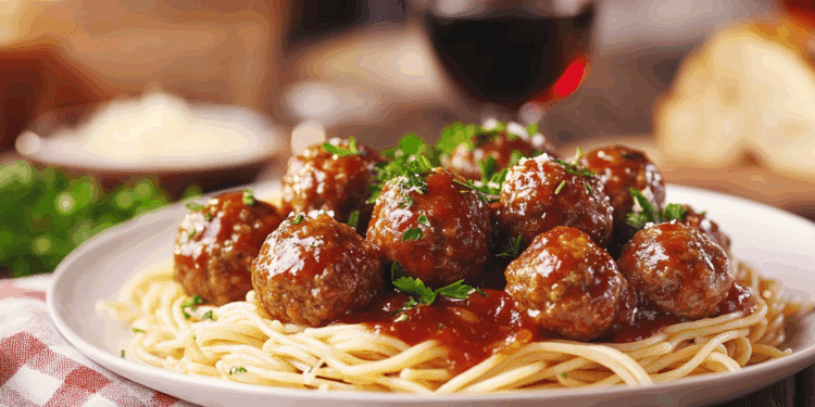 Beefy Meatballs And Pasta