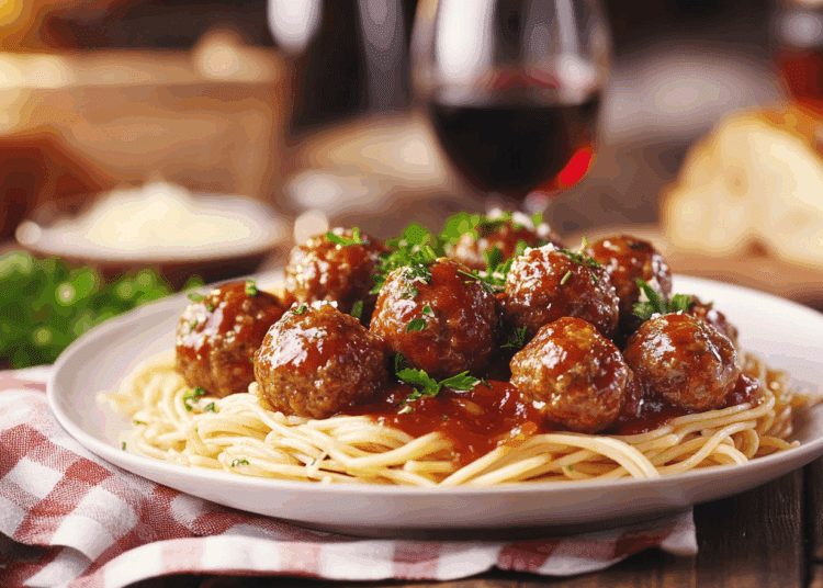 Beefy Meatballs And Pasta
