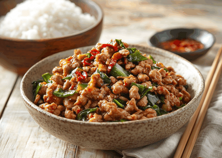 Hearty Ground Pork Stir Fry With Pickled Mustard Greens