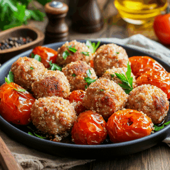 Delightful Turkey Quinoa Meatballs With Roasted Tomatoes
