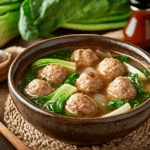 Scrumptious Bok Choy Meatball Soup