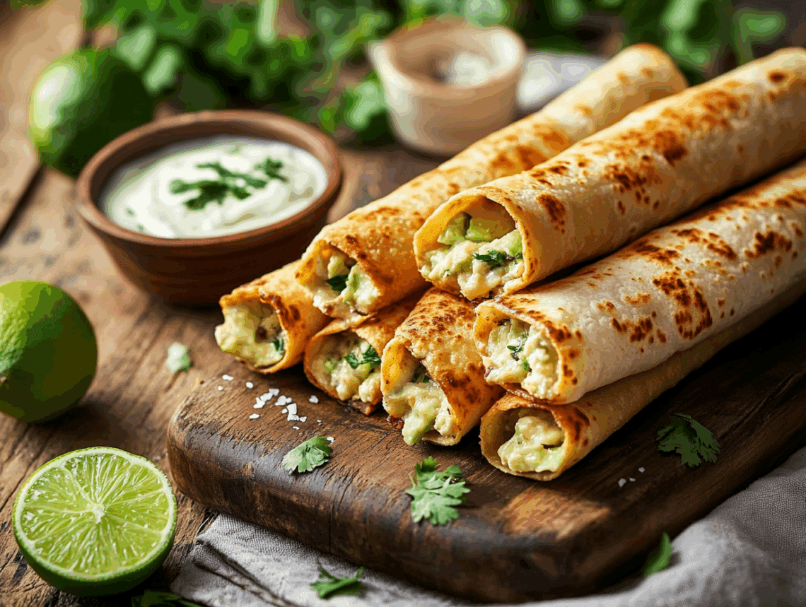 Delicious Chicken And Avocado Baked Taquitos