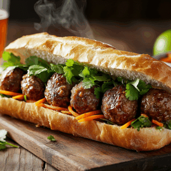 Delicious Beef And Lamb Meatball Banh Mi
