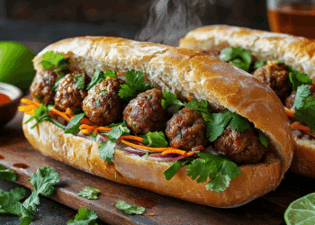 Delicious Beef And Lamb Meatball Banh Mi