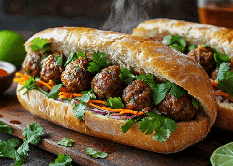 Delicious Beef And Lamb Meatball Banh Mi