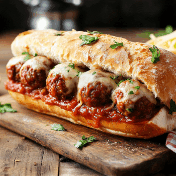 Yummy Homemade Meatball Sub