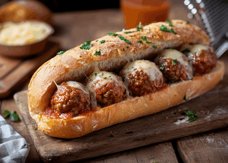 Yummy Homemade Meatball Sub