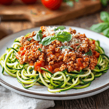 Savoury Turkey Meatballs With Zucchini Noodles