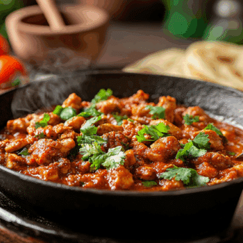 Filling Stir-Fried Chicken In Ginger And Tomato Sauce