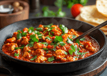 Filling Stir-Fried Chicken In Ginger And Tomato Sauce