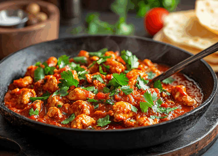 Filling Stir-Fried Chicken In Ginger And Tomato Sauce