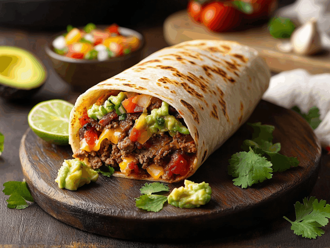Easy Homemade Beef Burrito 1 Easy Homemade Beef Burrito