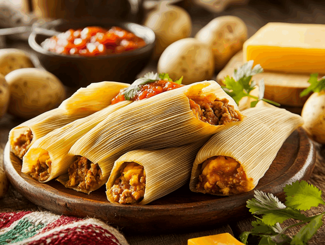 Filling Mexican Breakfast Tamales