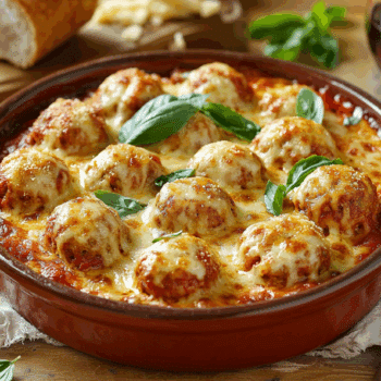 Healthy Chicken Parmesan Meatball Bake 2 Healthy Chicken Parmesan Meatball Bake