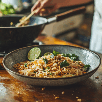 Authentic Pad Thai With Chicken 2 Authentic Pad Thai With Chicken
