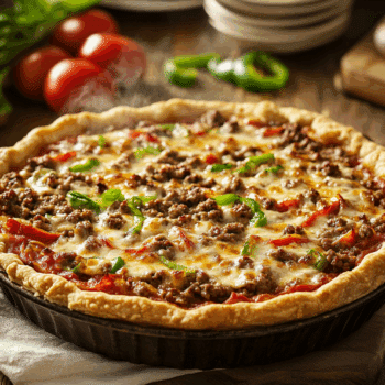 Cheesy Pizza Hamburger Pie 2 Cheesy Pizza Hamburger Pie2