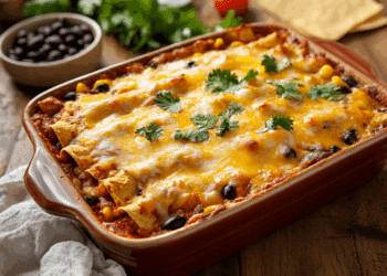 Skinny Ground Chicken Enchilada Casserole Recipe