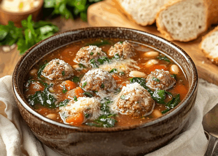 Savory Ground Beef Meatball Soup