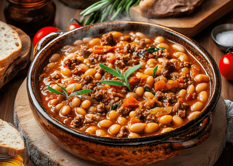 Tasty Spanish Style Baked Beans And Ground Beef Recipe