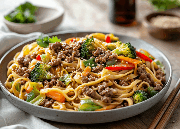 Easy Ground Beef Noodle Stir Fry Recipe