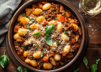 Aromatic Slow Cooked Lamb Ragu Baked With Pasta And Herbed Crust