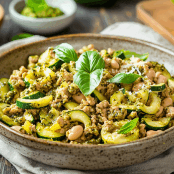 Flavourful Pesto Zucchini Ground Turkey Recipe 2 Flavourful Pesto Zucchini Ground Turkey Recipe2