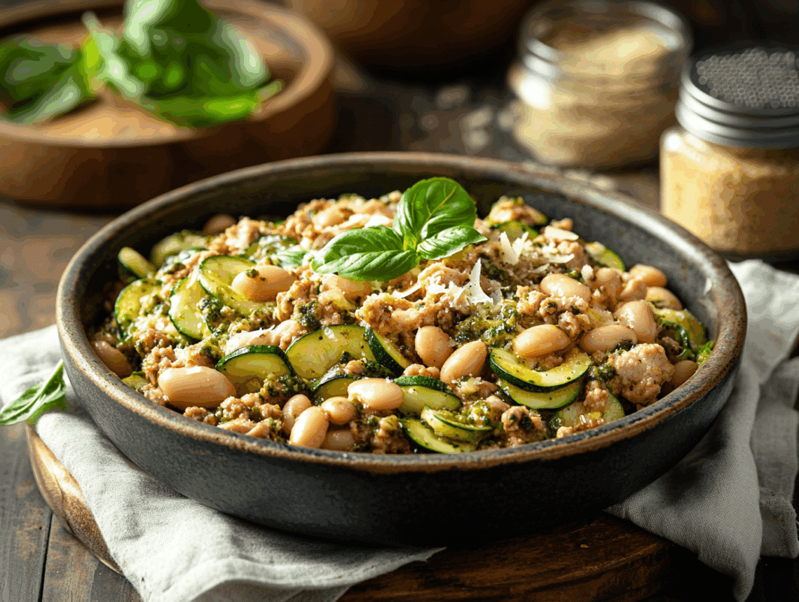 Flavourful Pesto Zucchini Ground Turkey Recipe