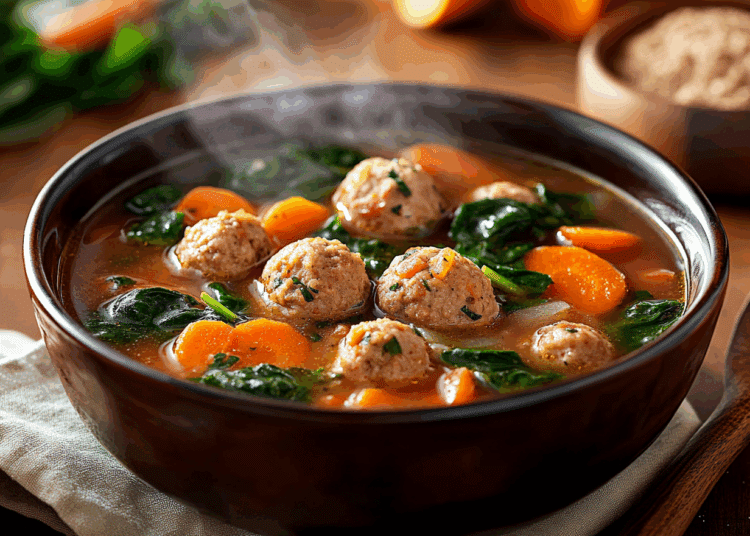 Special Ground Turkey Meatball Soup
