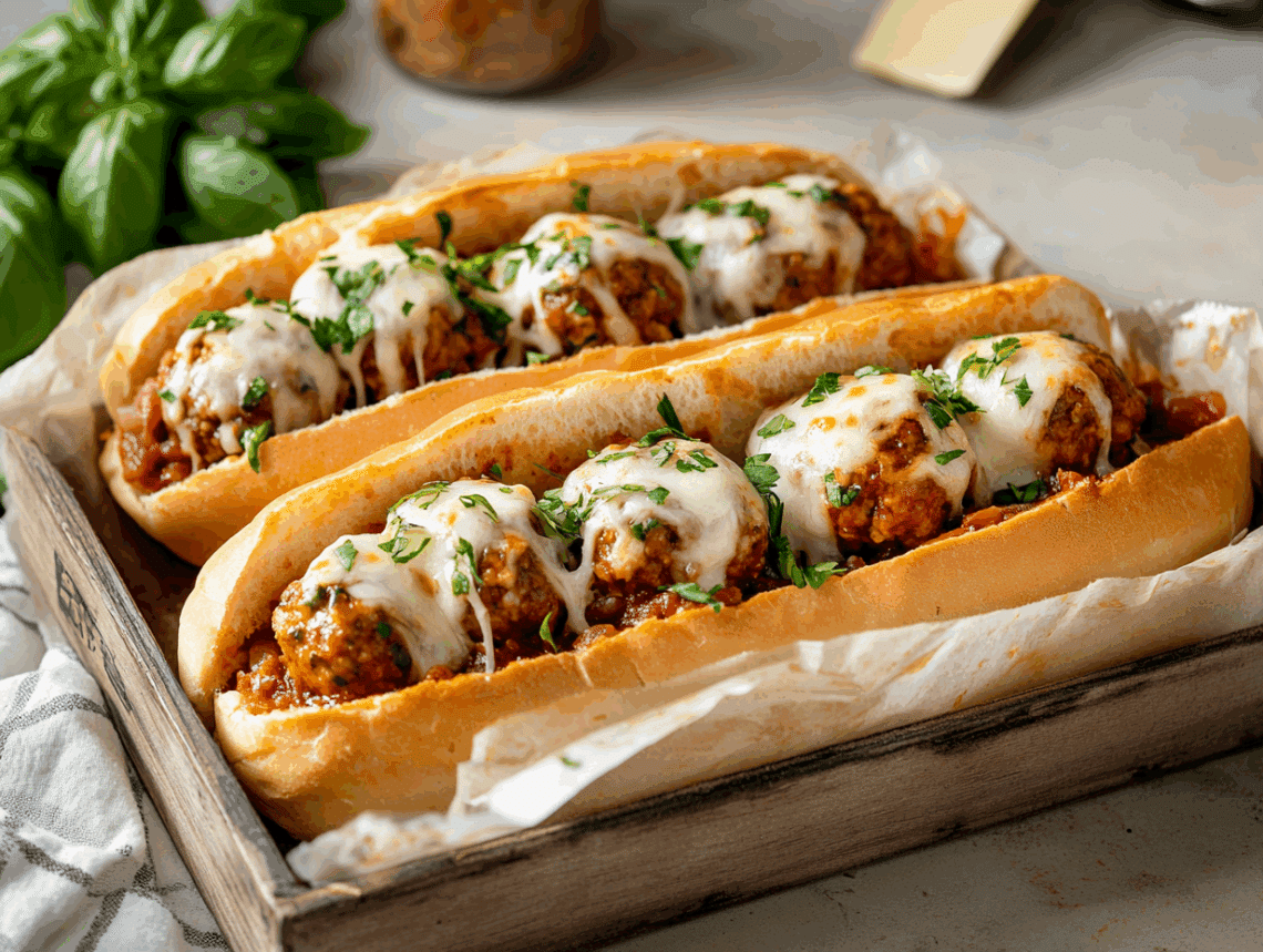 Heavenly Herbed Turkey Meatball Subs