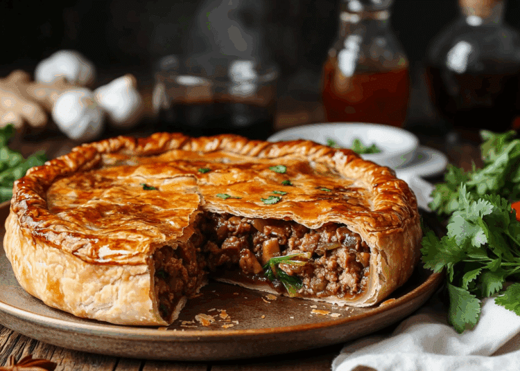 Appetizing Beef Pork And Mushroom Pie With An Asian Twist
