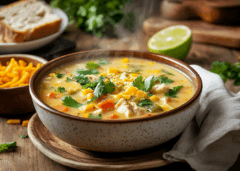 Delicious Roasted Poblano Chicken Corn Chowder